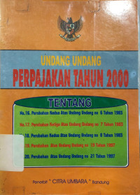 Image of Undang-Undang Perpajakan Tahun 2000