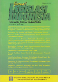 Jurnal Legislasi Indonesia = Indonesian Journal of Legislation Vol. 12 No. 1, Maret 2015