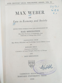 Max Weber on Law in Economy and Society