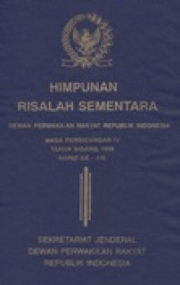 Himpunan risalah sementara DPR RI tahun 1958 rapat ke-176 tentang pokok-pokok Bank Indonesia dan penerbangan